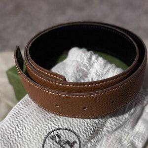 Authentic HERMES Constance leather belt 65cm Reversible Brown/Black
